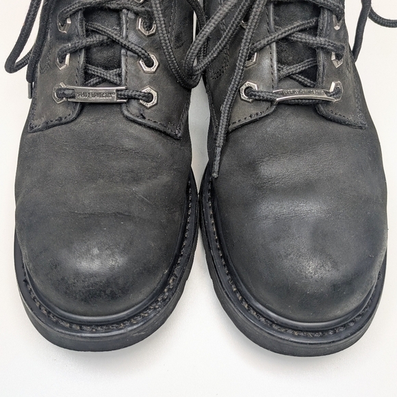 Harley Davidson Badlands Motorcycle Boots Black Leather Lace Up Men\'s Size 9 main image 5